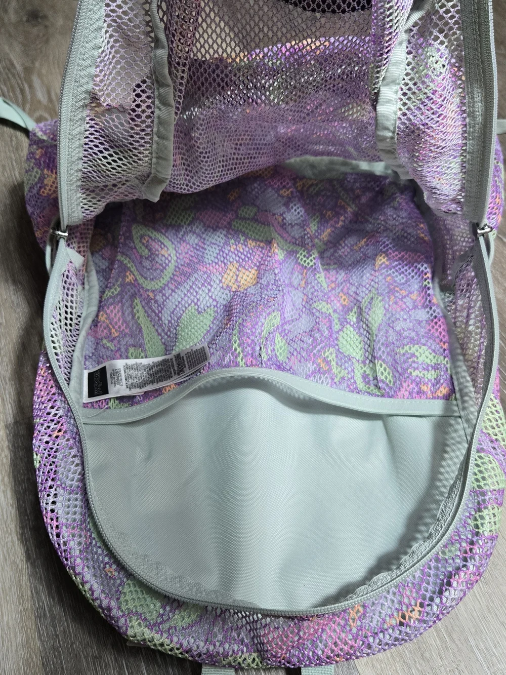 JanSport Kids Pink Floral Mesh Backpack